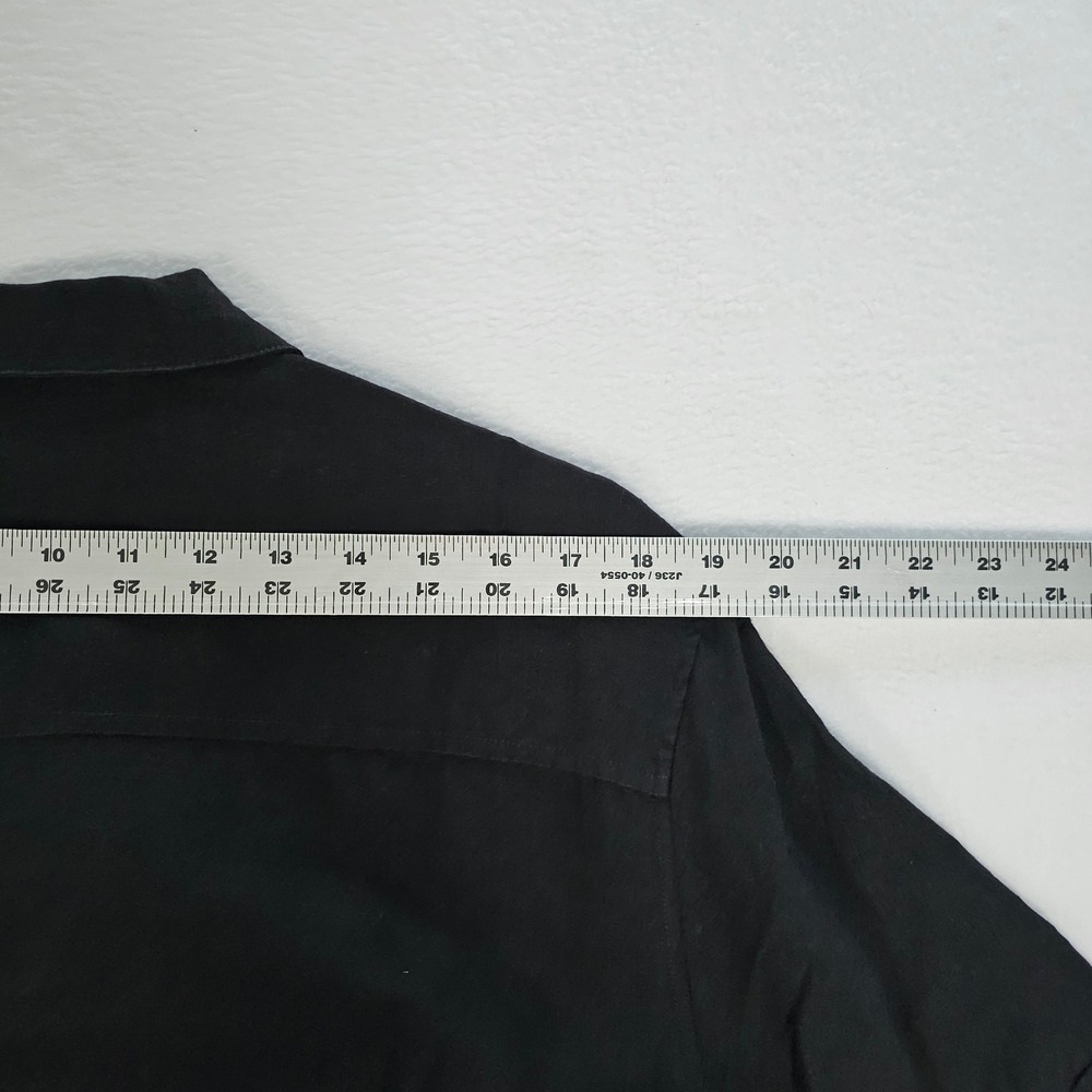 Havana Shirt Co Mens Large Black Linen Rayon Embroidered Palm Tree Bowling Shirt - Picture 6 of 7